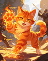 Firepaw - young orange tabby ThunderClan apprentice