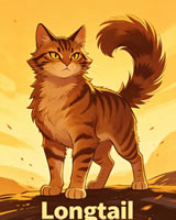 Longtail - pale tabby ThunderClan warrior with long tail