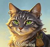 Mothwing - golden dappled RiverClan medicine cat who does not believe in StarClan
